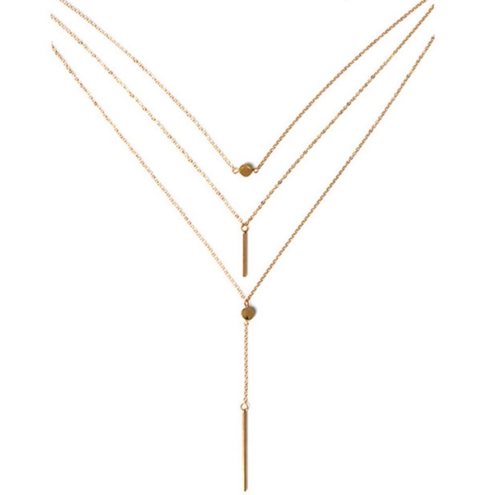 3 Layer Dainty Necklace in Silver Tone - Picture 4 of 4